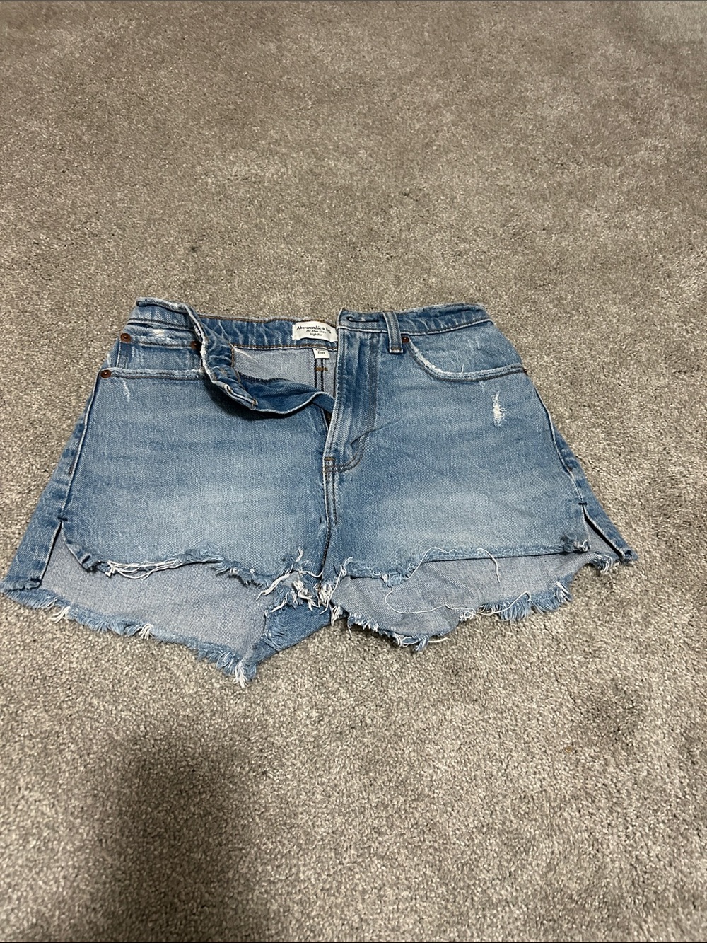Abercrombie & Fitch Light Blue Distressed Denim Cutoff Shorts
